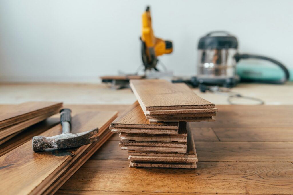 Solid oak wood flooring